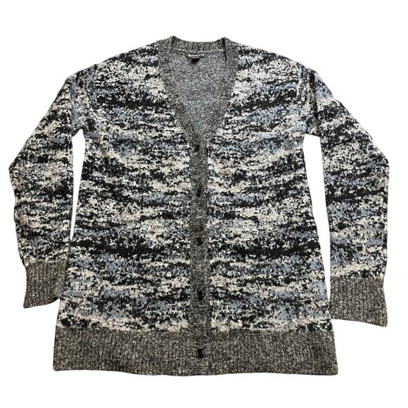 Athleta Westlake Wool Textured Knit Stretch Button Cardigan Sweater Fog Camo‎ S - Picture 2 of 9